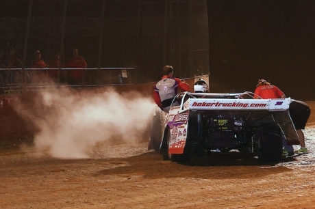 Bobby Pierce climbs from his car. (joshjamesartwork.com)