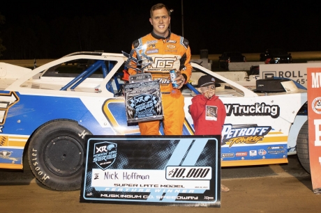 Nick Hoffman in victory lane at Muskingum. (Zach Yost)