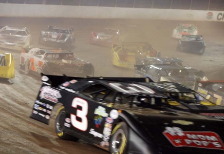 Austin Dillon streaks toward victory. (HHP Photos/Lowe's Motor Speedway)