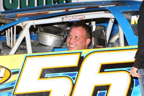 Andy Eckrich pulls into victory lane. (mikerueferphotos.photoreflect.com)