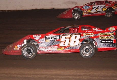 Ray Guss Jr. (58) takes command in his Hershel Roberts-owned car. (K.C. Rooney)