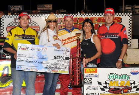 Kelly Boen celebrates NCRA victory No. 11. (fastrackphotos.net)