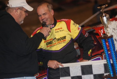 Billy Moyer won his third Cotton Pickin' 100 feature. (DirtonDirt.com)