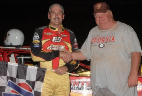 Last year's WoO winner Tim Fuller (left) and promoter Redd Griffin. (Tony Hammett)