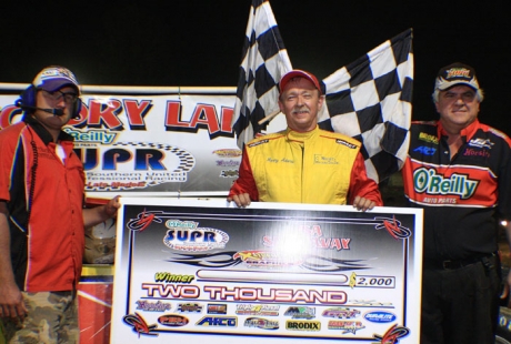 Ronny Adams in victory lane at USA. (Vicki Donaldson)