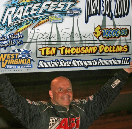 Steve Shaver celebrates Sunday at WVMS. (Todd Battin)