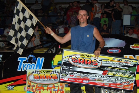 Ray McElhiney visits Thunderhill's victory lane. (photobyconnie.com)