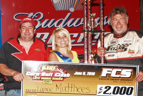 Lance Matthees visits victory lane. (jdphotosports.photoreflect.com)