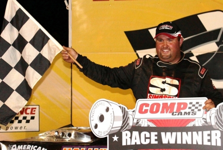 Dennis Franklin visits victory lane. (Gary Laster)