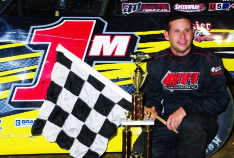 Jeremy Miller visits victory lane. (Frank Wilson)