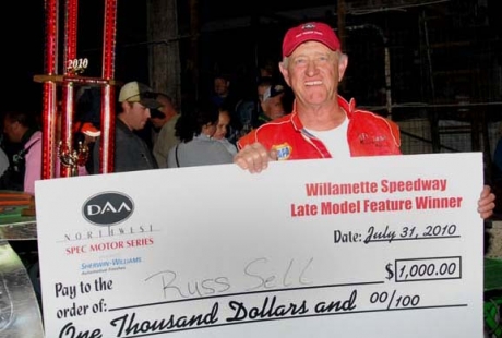 Russ Sell in victory lane. (Steve Reeck)