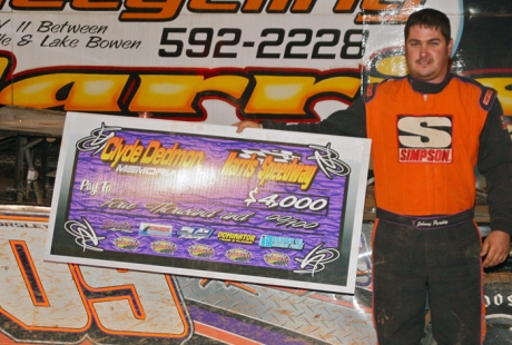 Johnny Pursley in victory lane at Harris. (alisonwilliamsphoto.com)