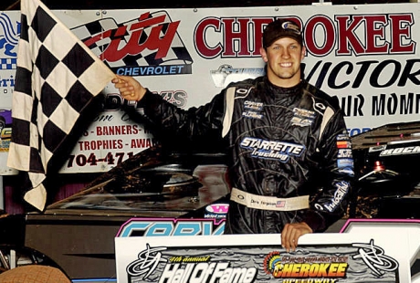 Chris Ferguson in victory lane at Cherokee. (George 