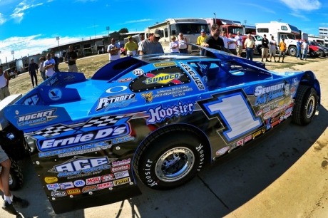 The Josh Richards car in the Eldora pits Thursday. (thesportswire.net)