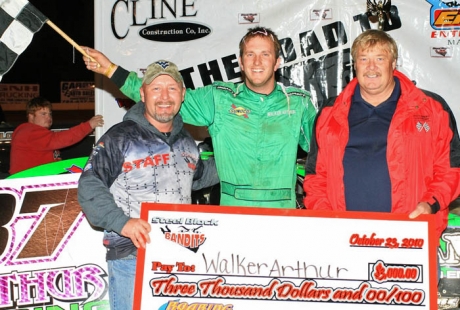 Walker Arthur celebrates at Roaring Knob. (Clifford Dove)