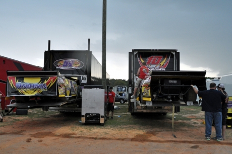 Ominous skies at Screven Motor Speedway. (Troy Bregy)