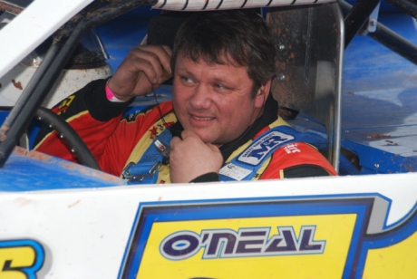 Don O'Neal prepares for hot laps. (DirtonDirt.com)