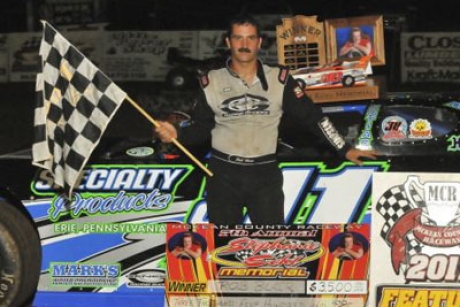 Robbie Blair visits victory lane again at McKean County. (Joe Nowak)