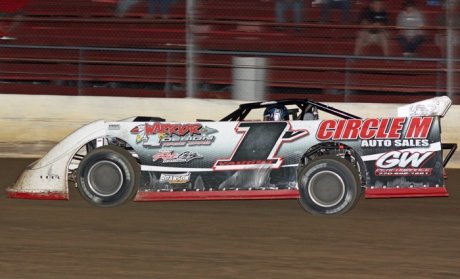 Will Vaught heads to a 15-lap victory Friday in Muskogee, Okla. (Ron Mitchell)