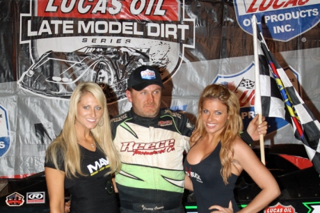 Jimmy Owens in victory lane at Rome Speedway. (Ronnie Barnett)