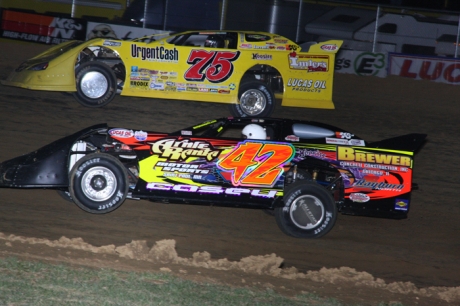 Terry Casey (42) overtakes Bart Hartman (75). (Jeremey Rhoades)