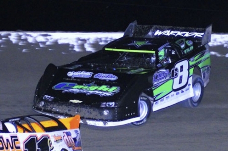 Timothy Culp runs the outside groove near Greenville Speedway's new wall. (Best Photography)