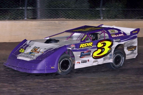 Matt Miller steers toward victory at Eldora Speedway. (Jim DenHamer)