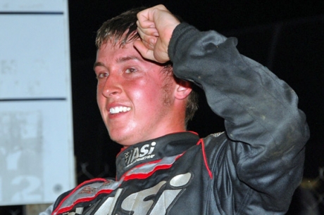 Tanner English emerges from his car Sunday at Duck River. (photobyconnie.com)