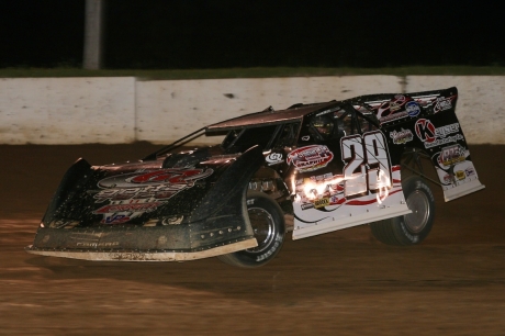 Darrell Lanigan led the final seven laps at Eriez Speedway. (Todd Battin)