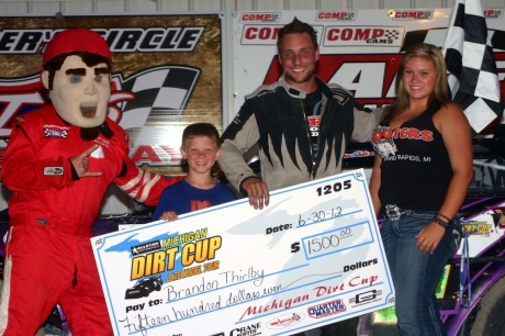 Brandon Thirlby becomes the first two-time winner on the Michigan Dirt Cup. (Steve Datema)