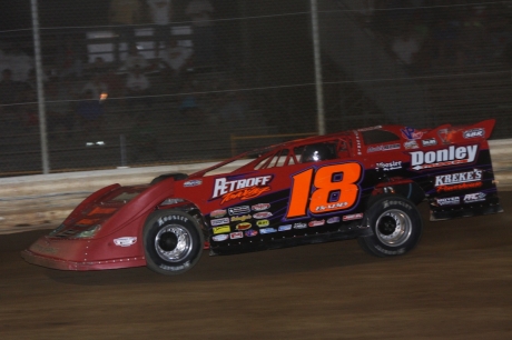 Shannon Babb led just the final three laps at Attica. (Jim DenHamer)