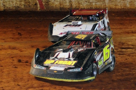 Ethan Hunter (15) takes the lead from polesitter Todd Morrow (T1). (binghamfreelance.com)