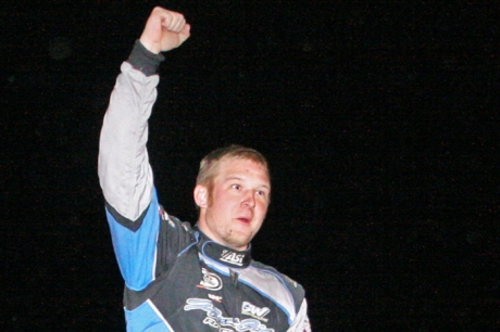 Will Vaught climbed atop his car to celebrate. (photosbyshana.net)