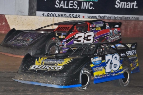 Winner Rick Wendling (78) gets the jump on Adam Hensel (33) at Elko. (Redline Graphics)