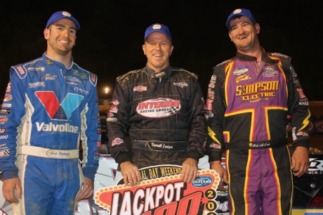 Darrell Lanigan (center) stood triumphant among podium finishers. (Kevin Kovac)