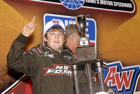 Ty Lowe celebrates in victory lane. (George 