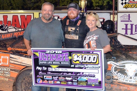 An emotional victory lane for Benji Hicks. (A&M Photography)