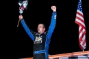 Tyler Cain earned $5,000 Aug. 16 at Brownstown (Ind.) Speedway in the Carey Ruwe Memorial for Crate Late Models. (Ryan Roberts)