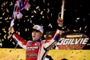 Winning a race with six lead changes, Bobby Pierce earned $12,000 June 22 on the World of Outlaws Late Model Series at Ogilvie (Minn.) Raceway. (Emily Schwanke/woolms.com)