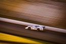 Tim McCreadie heads to a heat race victory June 24 in World of Outlaws Late Model Series action at I-94 EMR Speedway in Fergus Falls, Minn. (Emily Schwanke/woolms.com)