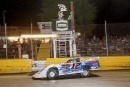 Ashton Winger completes a dominating $15,000 Hunt the Front Super Dirt Series victory June 27 at Senoia (Ga.) Raceway. (praterphoto.com)