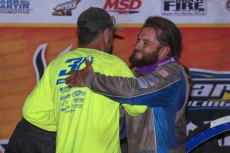 Tyler Millwood in victory lane. (brendonbauman.com)