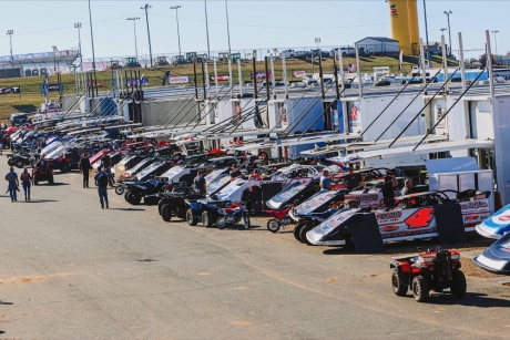 The pit area Wednesday at Charlotte. (Zach Yost)