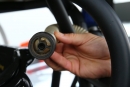 The center of Jonathan Davenport&#039;s air hose he connects too his helmet contains a small tube so he can drink water during long races. (mikerueferphotos.photoreflect.com)