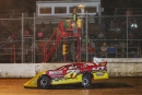 R.J. Conley takes the checkers for May 31&#039;s Valvoline American Late Model Iron-Man Series victory at Muskingum County Speedway in Zanesville, Ohio. (Tyler Carr)