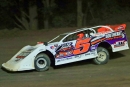 Mark Whitener heads to his first DIRTcar Summer Nationals victory July 10 at Butler Motor Speedway in Quincy, Mich. (Jim DenHamer)