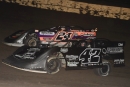 McKay Wenger (42) outdueled Ryan Unzicker (24) on July 12 at Fairbury (Ill.) Speedway for a $5,012 Richard Craven Memorial victory. (Rocky Ragusa)
