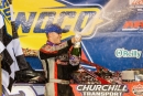 Bobby Pierce celebrates his unprecedented third straight North-South 100 victory and fourth overall Aug. 9 at Florence Speedway in Union, Ky. (heathlawsonphotos.com)