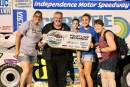 Andy Nezworski celebrates his first Karl Chevrolet Pro Late Model Tour victory Aug. 16 at Independence (Iowa) Motor Speedway. (Black Hat Photography)