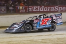Dale McDowell heads for his ssecond straight World 100 semifeature victory Sept. 5 at Eldora Speedway in Rossburg, Ohio. (Zach Yost)